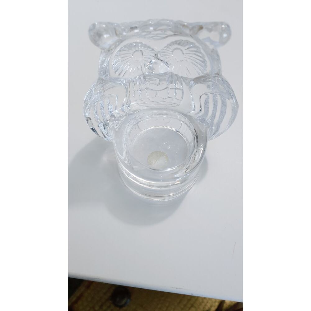 Party Lite Owl Candle Holder Glass-Battery Operated Votive Candle Included-4" - Picture 7 of 16